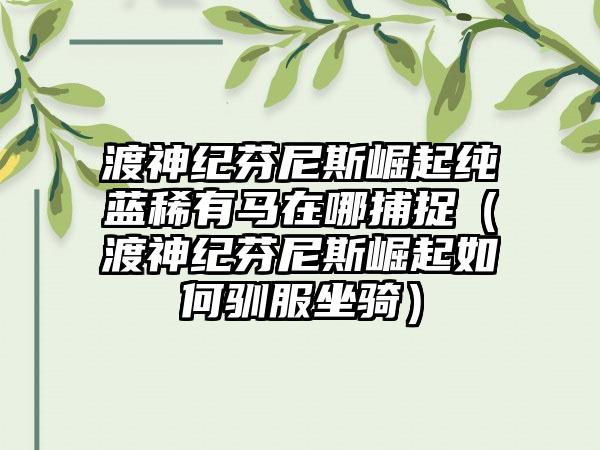渡神纪芬尼斯崛起纯蓝稀有马在哪捕捉（渡神纪芬尼斯崛起如何驯服坐骑）
