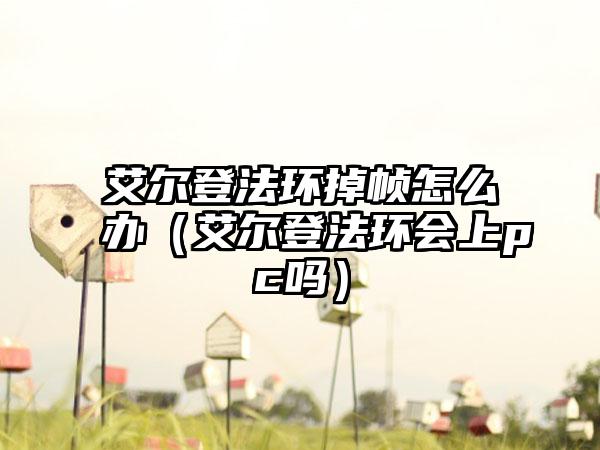 艾尔登法环掉帧怎么办（艾尔登法环会上pc吗）