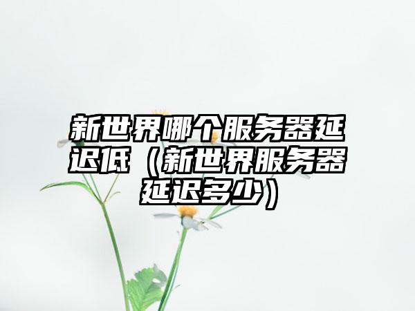 新世界哪个服务器延迟低（新世界服务器延迟多少）
