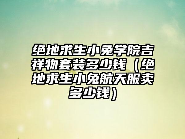 绝地求生小兔学院吉祥物套装多少钱（绝地求生小兔航天服卖多少钱）