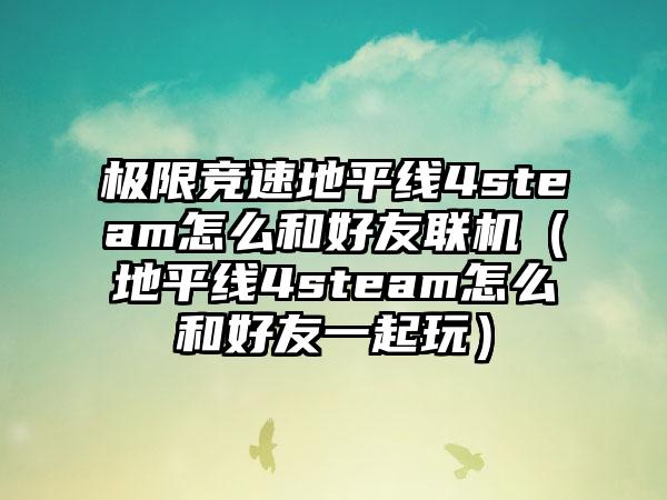 极限竞速地平线4steam怎么和好友联机（地平线4steam怎么和好友一起玩）