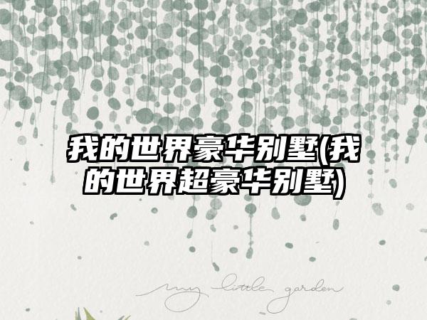 我的世界豪华别墅(我的世界超豪华别墅)