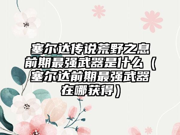 塞尔达传说荒野之息前期最强武器是什么（塞尔达前期最强武器在哪获得）