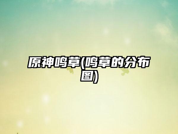 原神鸣草(鸣草的分布图)