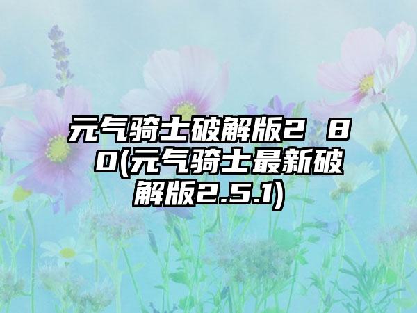 元气骑士破解版2 8 0(元气骑士最新破解版2.5.1)