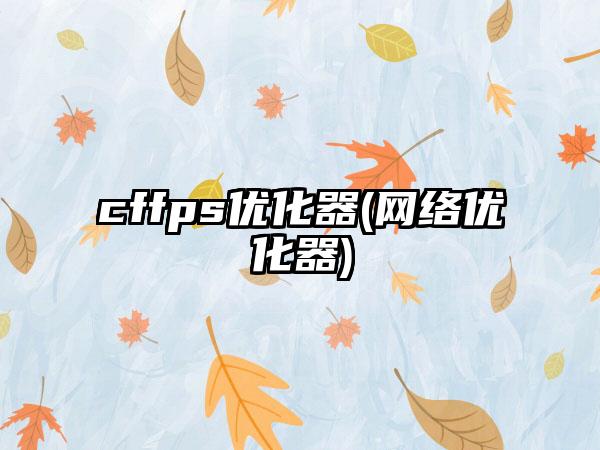cffps优化器(网络优化器)