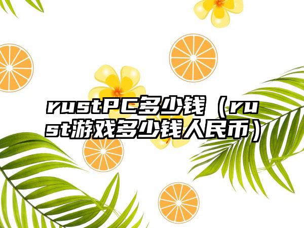rustPC多少钱（rust游戏多少钱人民币）