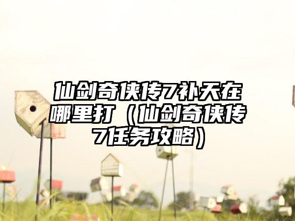 仙剑奇侠传7补天在哪里打（仙剑奇侠传7任务攻略）