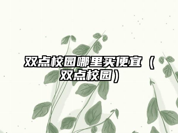 双点校园哪里买便宜（双点校园）
