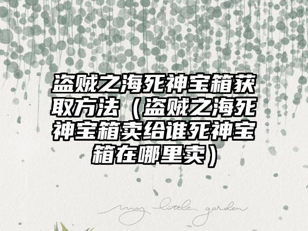 盗贼之海死神宝箱获取方法（盗贼之海死神宝箱卖给谁死神宝箱在哪里卖）