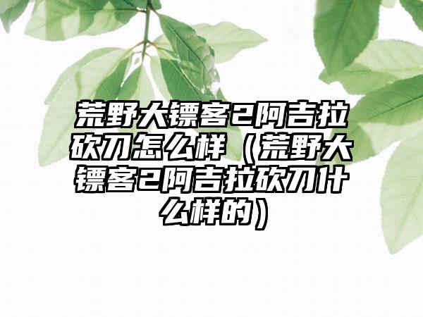 荒野大镖客2阿吉拉砍刀怎么样（荒野大镖客2阿吉拉砍刀什么样的）