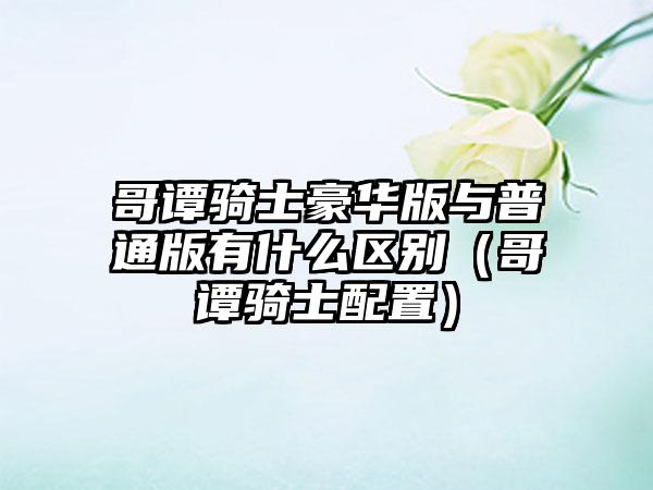 哥谭骑士豪华版与普通版有什么区别（哥谭骑士配置）