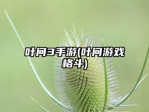 叶问3手游(叶问游戏格斗)