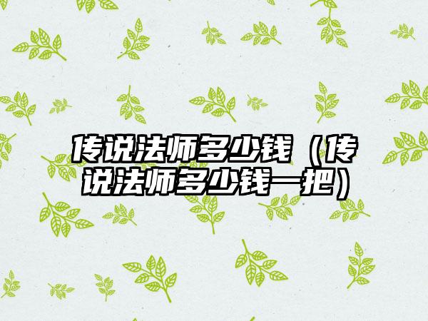 传说法师多少钱（传说法师多少钱一把）