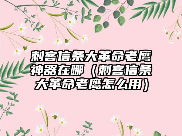 刺客信条大革命老鹰神器在哪（刺客信条大革命老鹰怎么用）