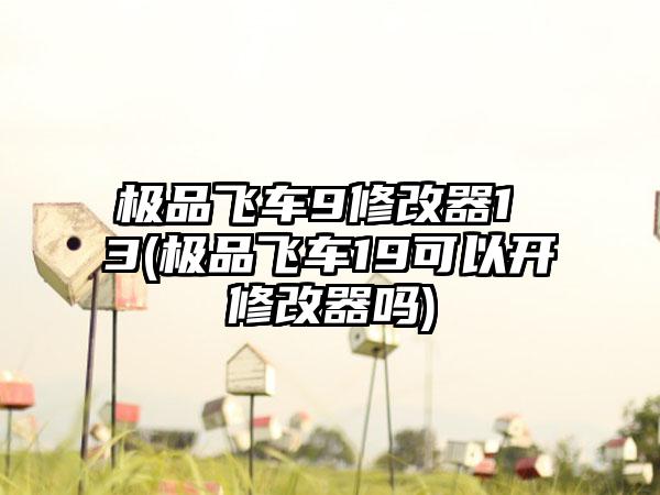 极品飞车9修改器1 3(极品飞车19可以开修改器吗)