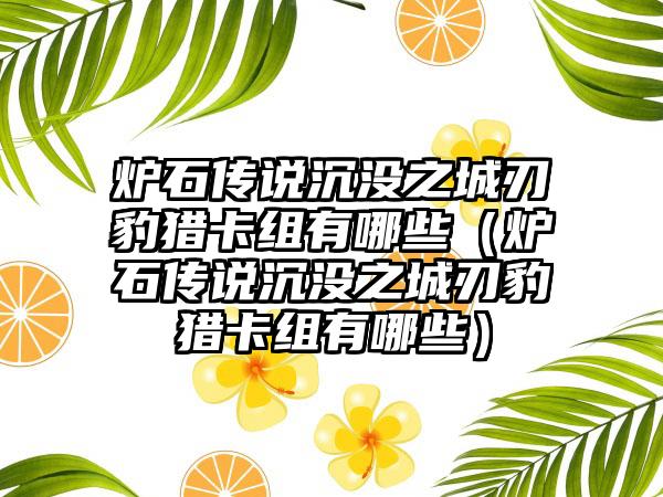 炉石传说沉没之城刃豹猎卡组有哪些（炉石传说沉没之城刃豹猎卡组有哪些）