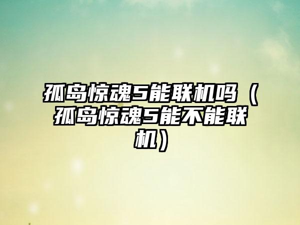 孤岛惊魂5能联机吗（孤岛惊魂5能不能联机）