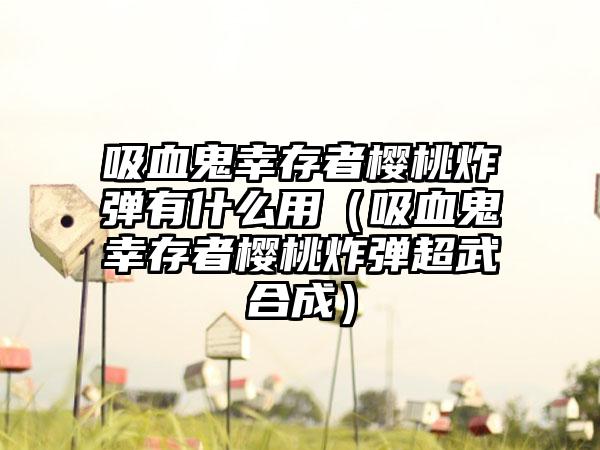 吸血鬼幸存者樱桃炸弹有什么用（吸血鬼幸存者樱桃炸弹超武合成）