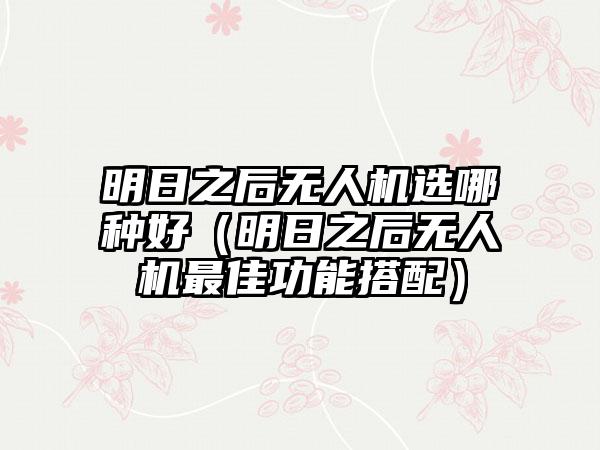 明日之后无人机选哪种好（明日之后无人机最佳功能搭配）