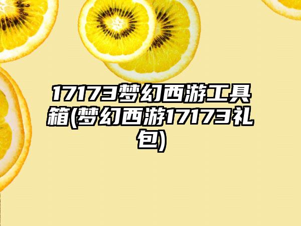 17173梦幻西游工具箱(梦幻西游17173礼包)