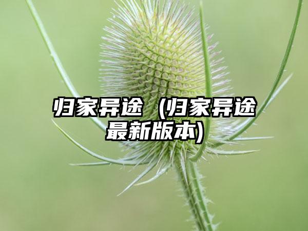 归家异途 (归家异途最新版本)