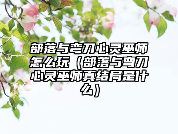 部落与弯刀心灵巫师怎么玩（部落与弯刀心灵巫师真结局是什么）