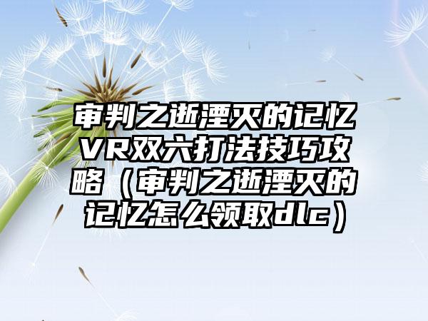 审判之逝湮灭的记忆VR双六打法技巧攻略（审判之逝湮灭的记忆怎么领取dlc）