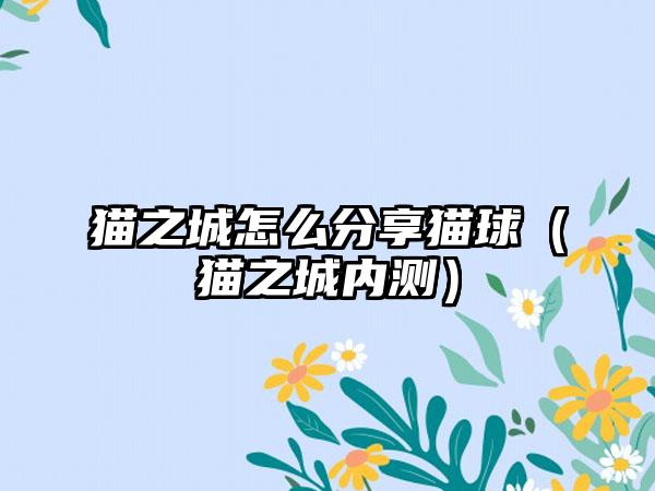 猫之城怎么分享猫球（猫之城内测）