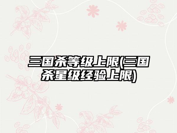三国杀等级上限(三国杀星级经验上限)