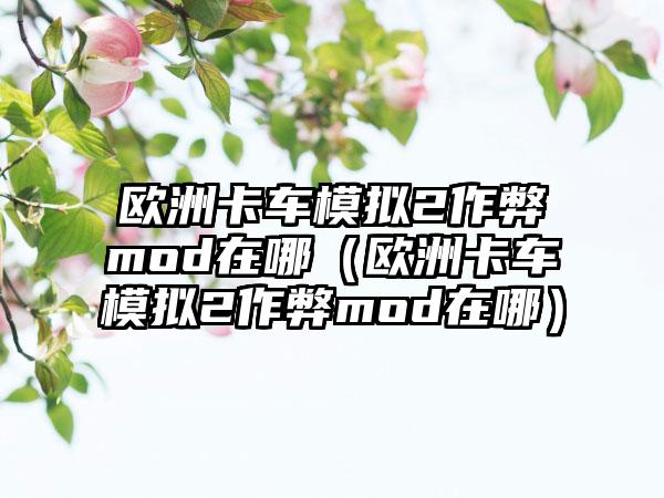 欧洲卡车模拟2作弊mod在哪（欧洲卡车模拟2作弊mod在哪）