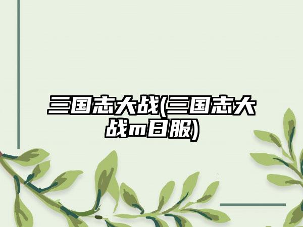 三国志大战(三国志大战m日服)