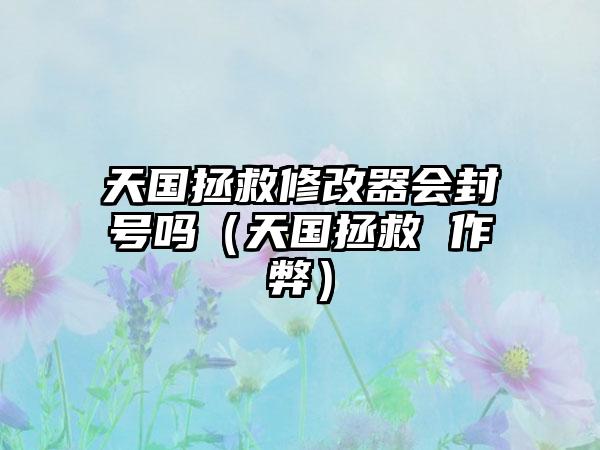 天国拯救修改器会封号吗（天国拯救 作弊）