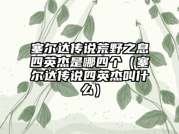 塞尔达传说荒野之息四英杰是哪四个（塞尔达传说四英杰叫什么）