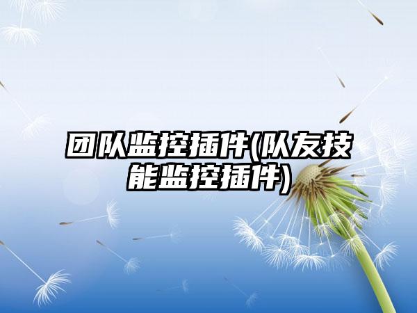 团队监控插件(队友技能监控插件)