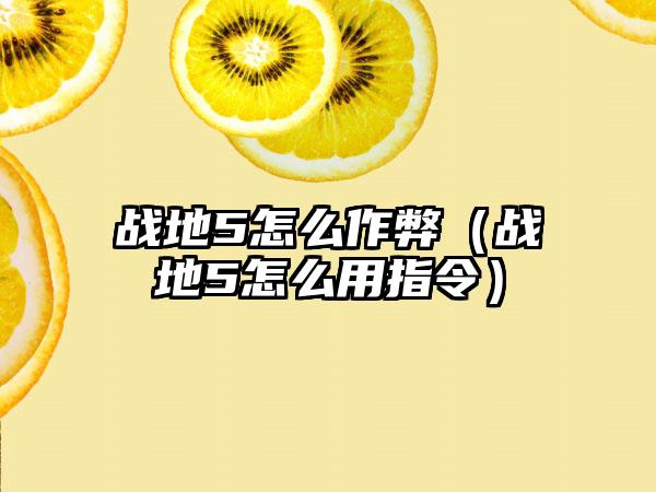 战地5怎么作弊（战地5怎么用指令）