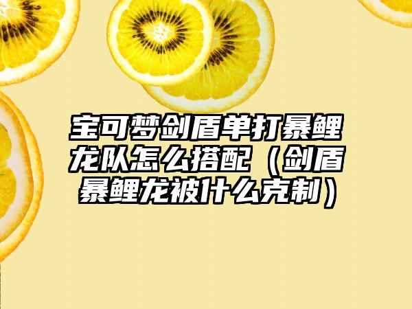 宝可梦剑盾单打暴鲤龙队怎么搭配（剑盾暴鲤龙被什么克制）