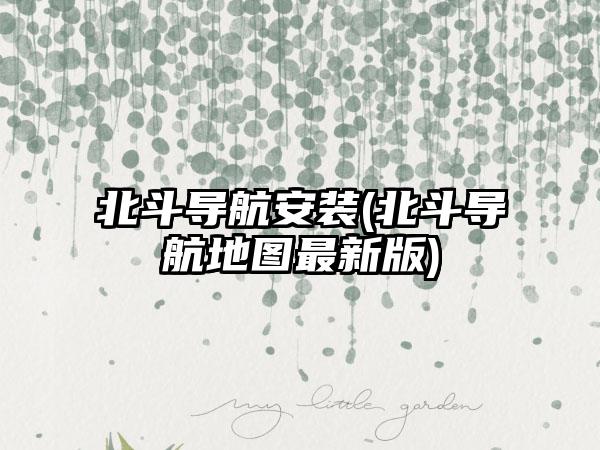 北斗导航安装(北斗导航地图最新版)