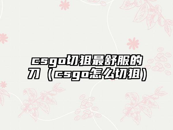 csgo切狙最舒服的刀（csgo怎么切狙）