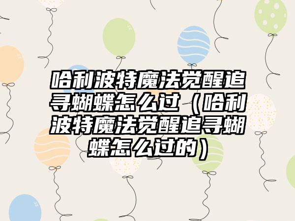 哈利波特魔法觉醒追寻蝴蝶怎么过（哈利波特魔法觉醒追寻蝴蝶怎么过的）