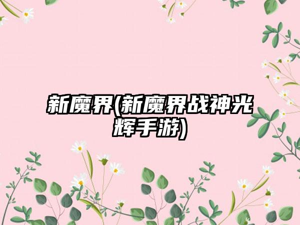 新魔界(新魔界战神光辉手游)