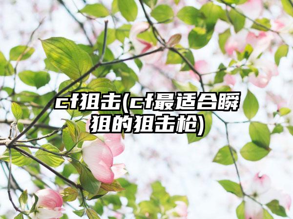 cf狙击(cf最适合瞬狙的狙击枪)
