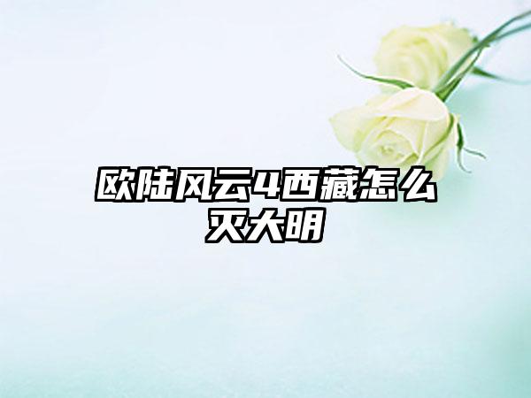 欧陆风云4西藏怎么灭大明