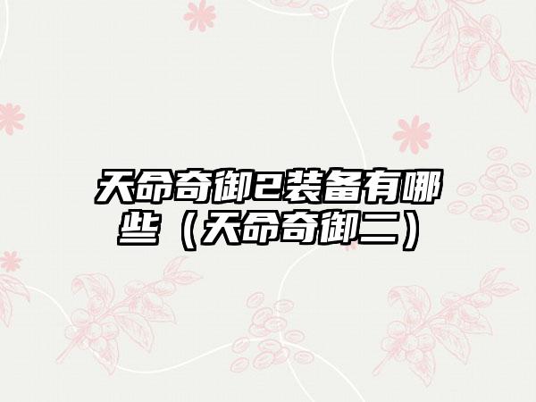 天命奇御2装备有哪些（天命奇御二）