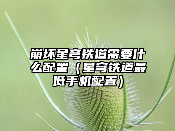 崩坏星穹铁道需要什么配置（星穹铁道最低手机配置）