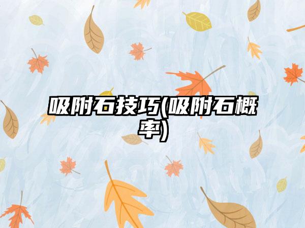 吸附石技巧(吸附石概率)