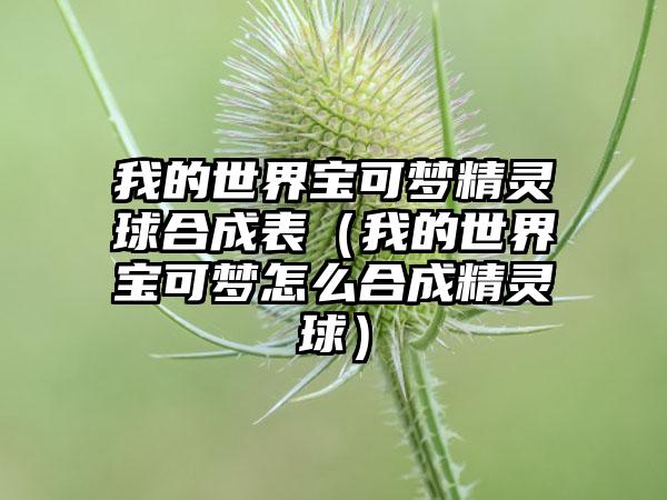 我的世界宝可梦精灵球合成表（我的世界宝可梦怎么合成精灵球）