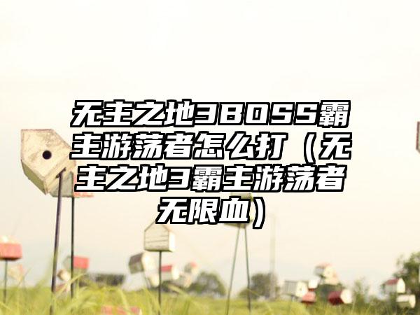 无主之地3BOSS霸主游荡者怎么打（无主之地3霸主游荡者无限血）