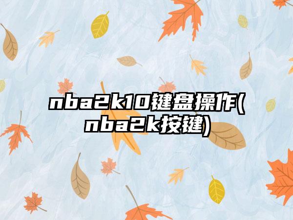 nba2k10键盘操作(nba2k按键)