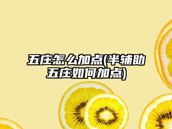 五庄怎么加点(半辅助五庄如何加点)